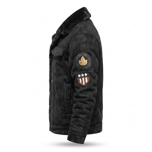 Nobleman Code - Movum | Gefüttert Geknöpft Wildleder-Jacke Herren