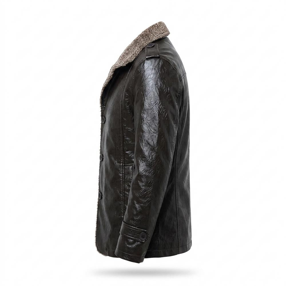 Gentleman Code - Savak | Gefüttert Geknöpft Lederjacke Herren