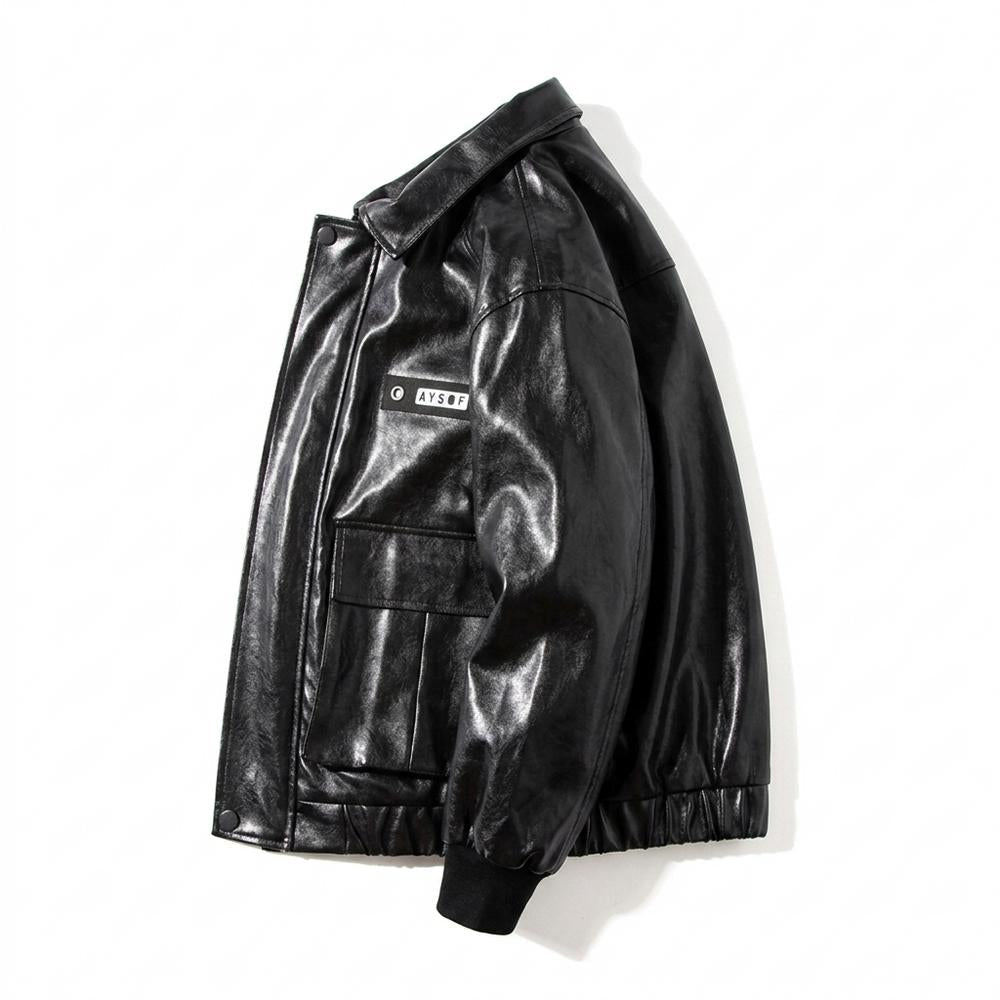 Gentleman Code - Eubol | Glänzend Funktional Lederjacke Unisex