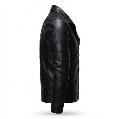 Gentleman Code - Sosim | Asymmetrisch Tailliert Lederjacke Herren