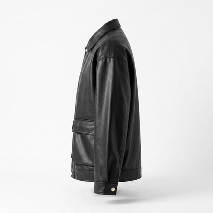Gentleman Code - Lomir | Kastig Geknöpft Lederjacke Unisex