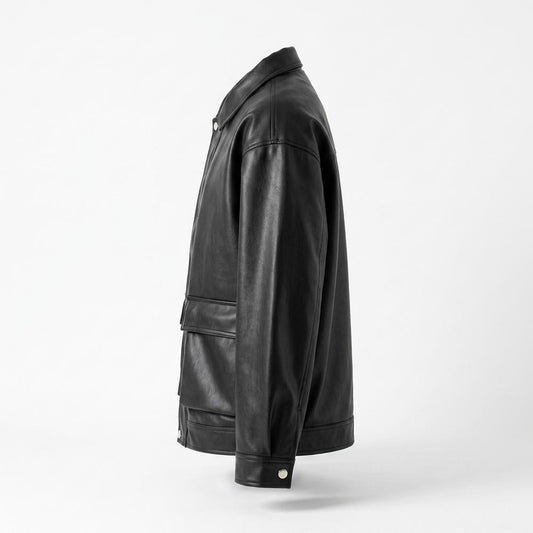 Nobleman Code - Lomir | Kastig Geknöpft Lederjacke Unisex