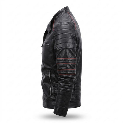 Gentleman Code - Mopid | Gesteppt Tailliert Lederjacke Herren