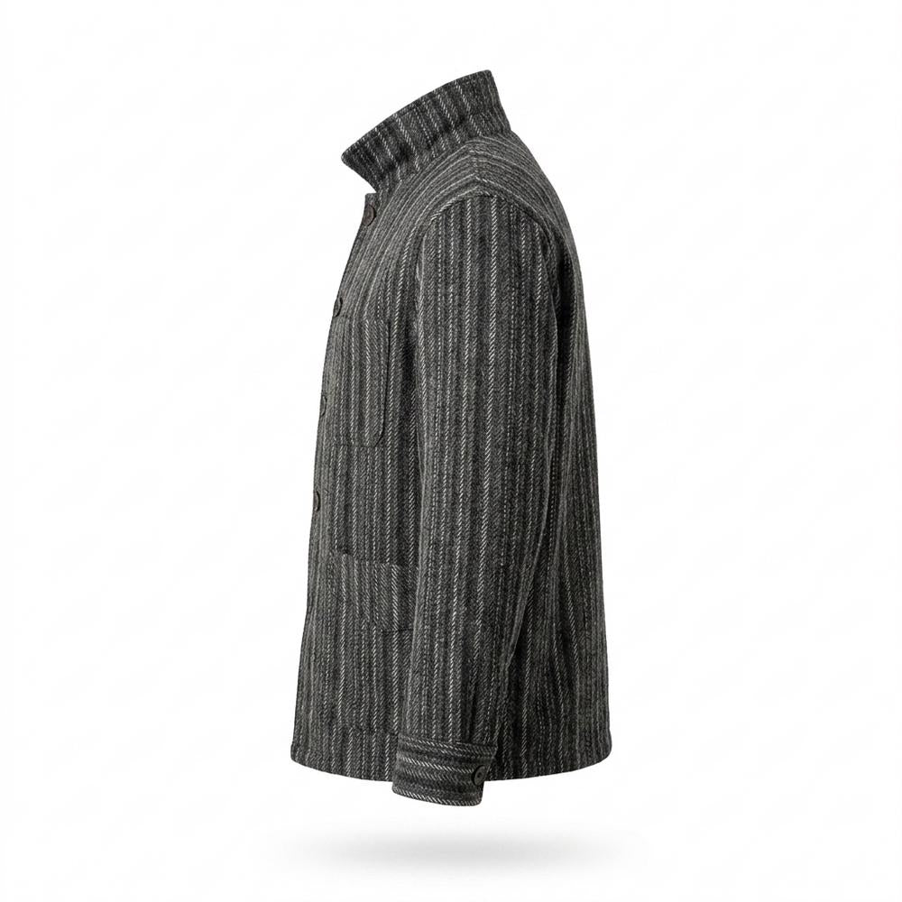 Gentleman Code - Vizem | Gestreifte Strukturierte Jacke Herren
