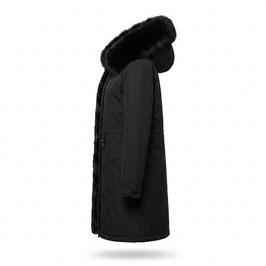 Nobleman Code - Lirov | Gefütterter Plüsch Mantel Damen