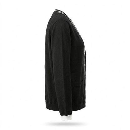 Gentleman Code - Cavan | Bestickter Gestreifter Cardigan Damen