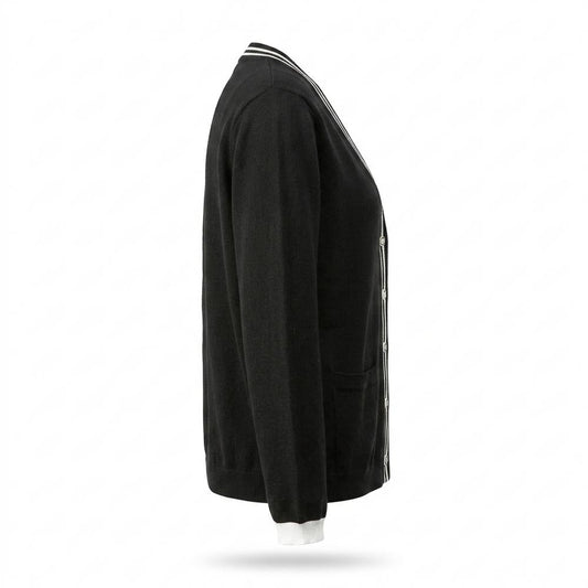 Gentleman Code - Cavan | Bestickter Gestreifter Cardigan Damen