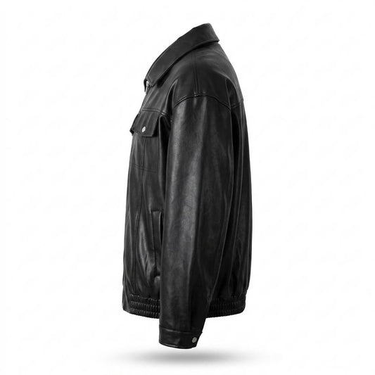 Gentleman Code - Domem | Weite Glatte Lederjacke Herren