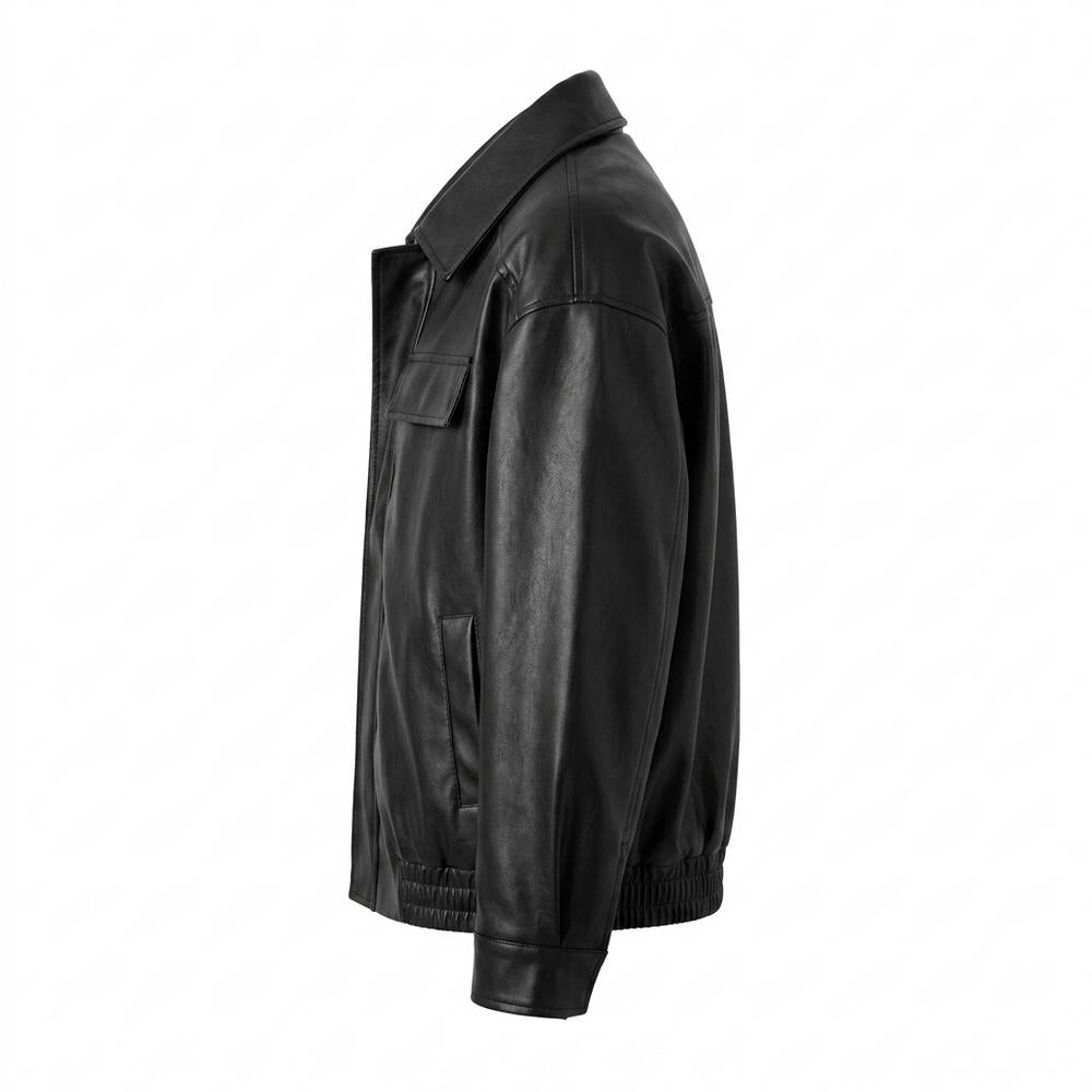 Gentleman Code - Eofuv | Locker Geschnittene Lederjacke Herren