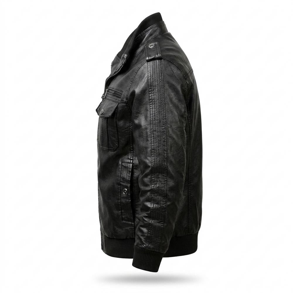 Gentleman Code - Nivis | Gefüttert Detailreich Lederjacke Herren