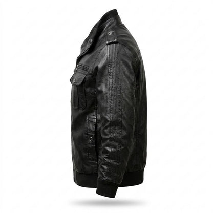Gentleman Code - Nivis | Gefüttert Detailreich Lederjacke Herren