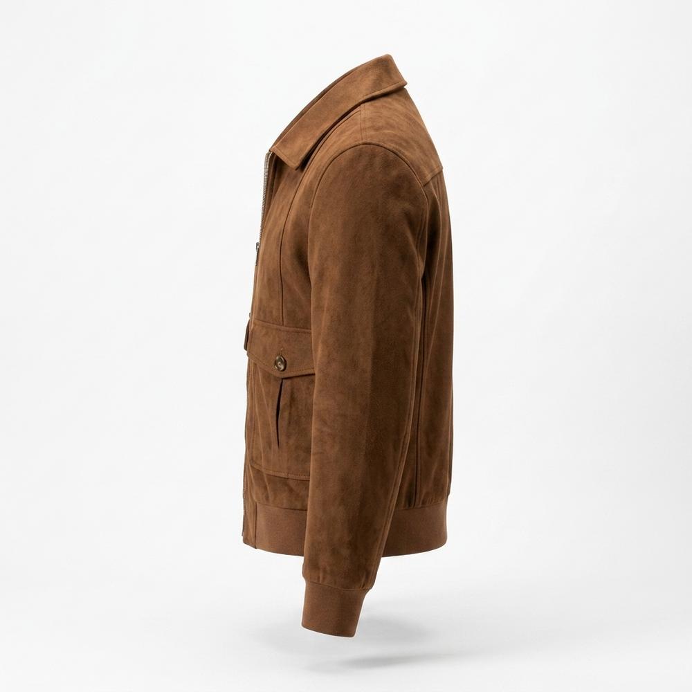 Gentleman Code - Lakam | Taillenlange Veloursartige Wildleder-Jacke Herren