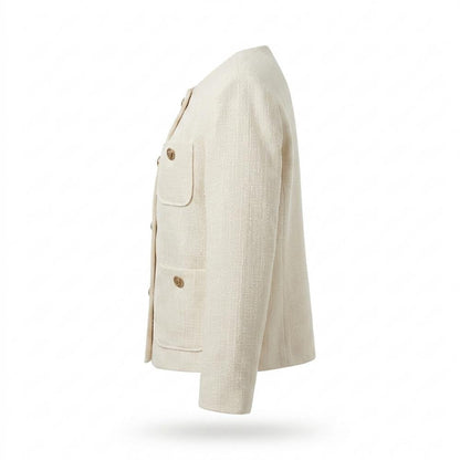 Nobleman Code - Cifid | Strukturiert Kragenlos Jacke Damen
