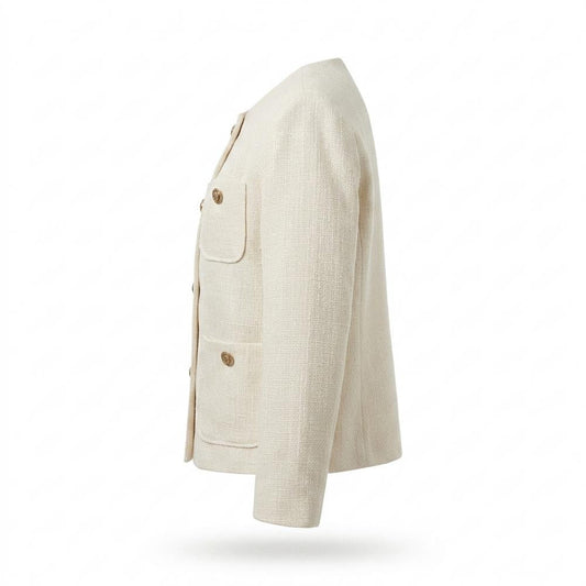 Gentleman Code - Cifid | Strukturiert Kragenlos Jacke Damen