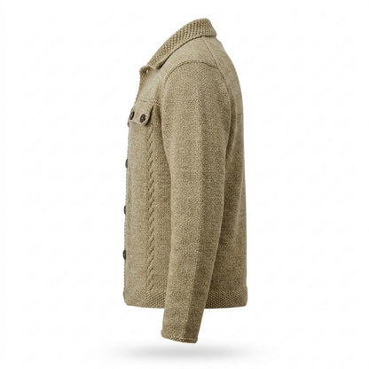 Gentleman Code - Allar | Strukturiert Geknöpft Strickjacke Herren