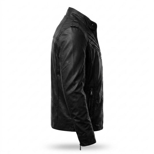 Nobleman Code - Motot | Gesteppt Tailliert Lederjacke Herren