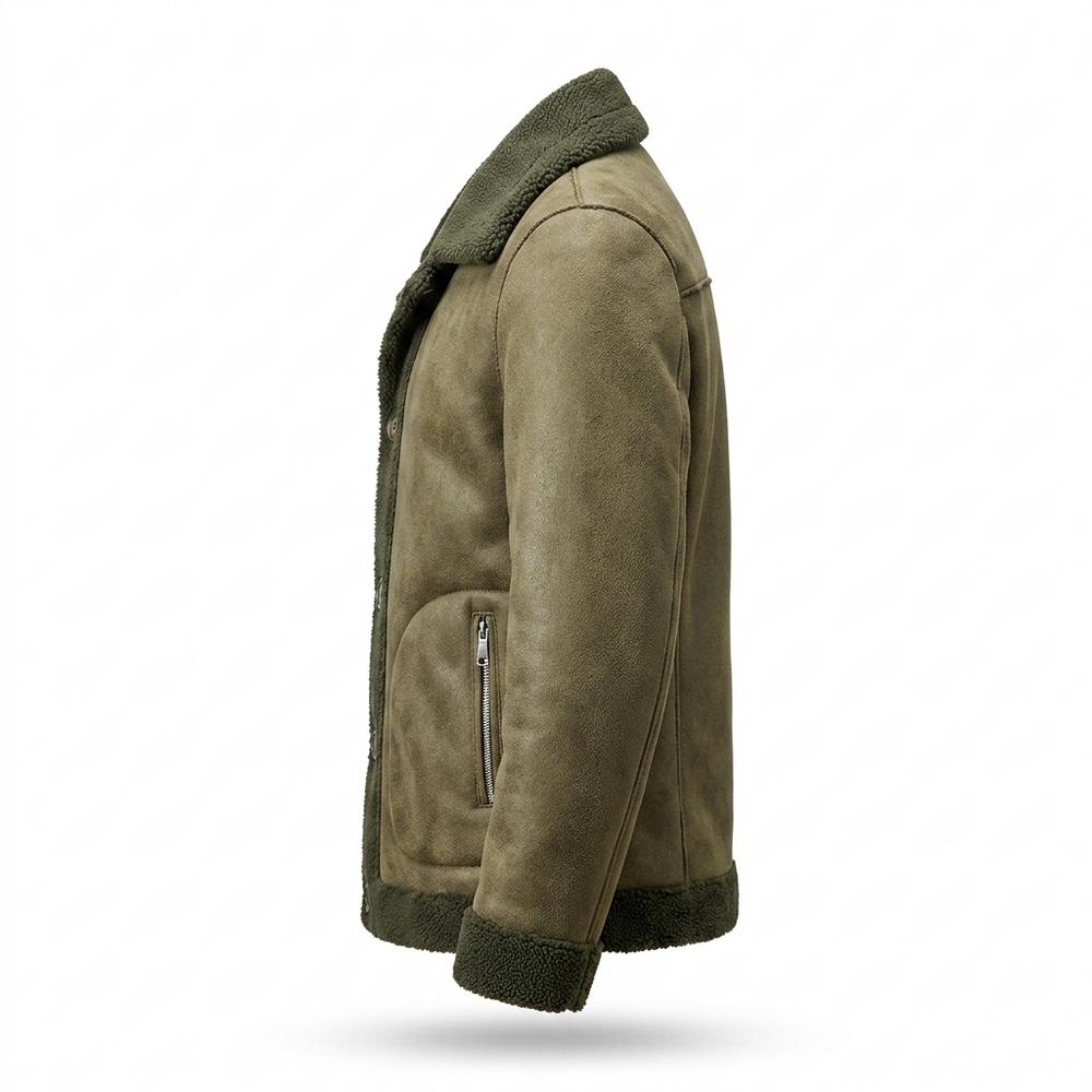 Gentleman Code - Aivon | Gefüttert Geknöpft Wildleder-Jacke Herren
