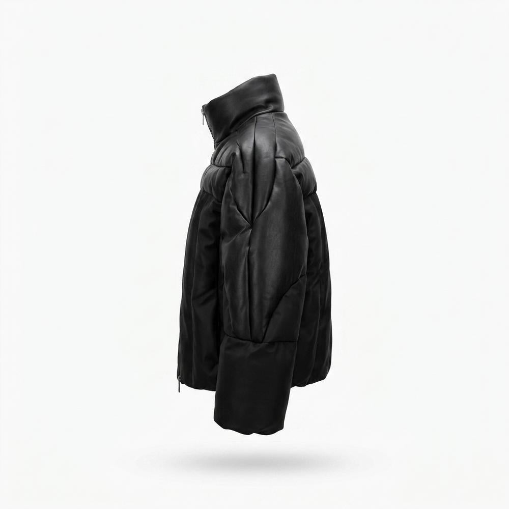 Nobleman Code - Zemav | Gesteppt Glänzend Lederjacke Herren
