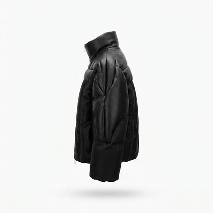 Nobleman Code - Zemav | Gesteppt Glänzend Lederjacke Herren
