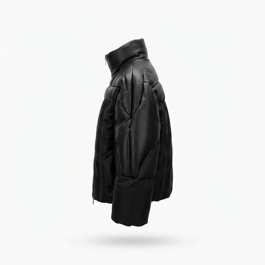 Nobleman Code - Zemav | Gesteppt Glänzend Lederjacke Herren