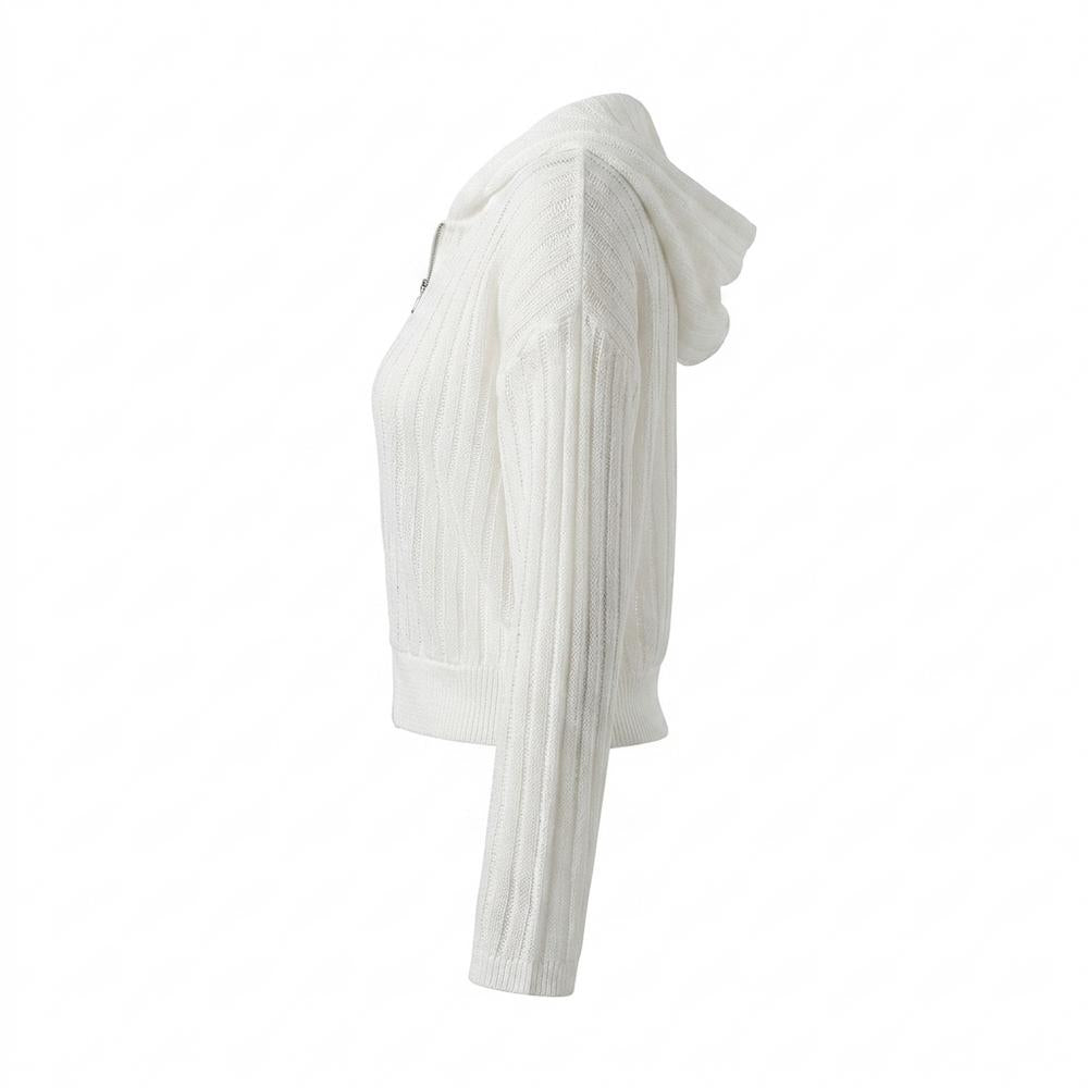 Nobleman Code - Vikok | Transparent Langärmlig Strickjacke Damen