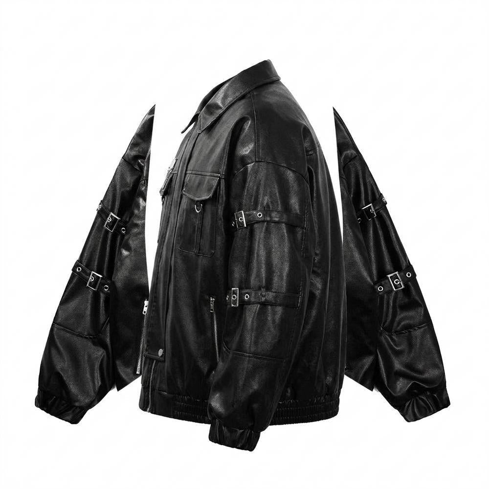 Gentleman Code - Nifev | Oversized Reißverschluss Lederjacke Unisex