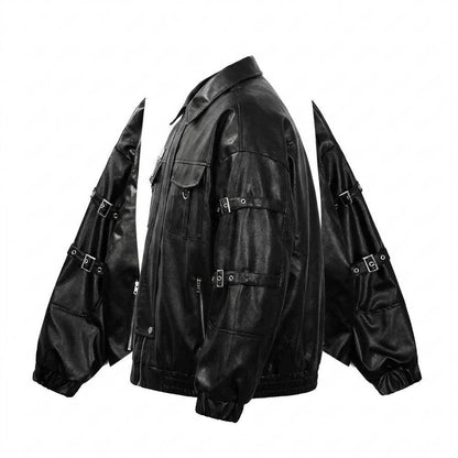 Gentleman Code - Nifev | Oversized Reißverschluss Lederjacke Unisex