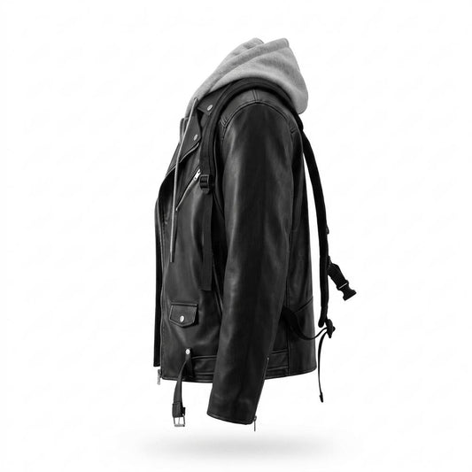 Nobleman Code - Kupit | Gefütterte Asymmetrische Lederjacke Herren
