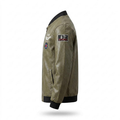 Gentleman Code - Kufir | Bestickt Gerippt Lederjacke Herren