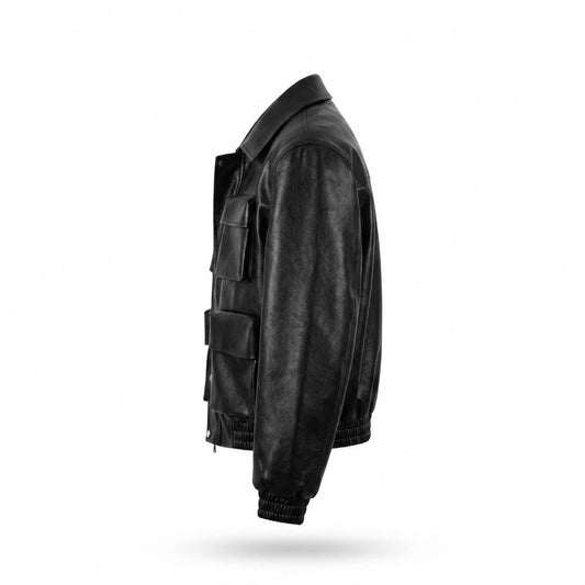 Nobleman Code - Nudam | Kurz Geschnitten Strukturiert Lederjacke Unisex