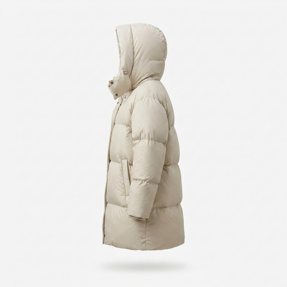 Nobleman Code - Vezur | Wattierter Knielanger Mantel Damen