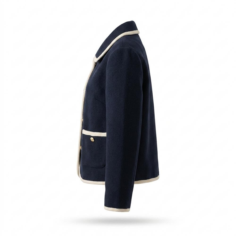 Gentleman Code - Mepit | Kontrastfarben Geknöpft Jacke Damen