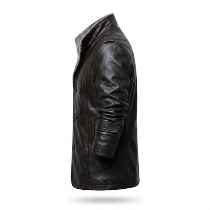 Gentleman Code - Teruv | Gefüttert Geknöpft Lederjacke Herren