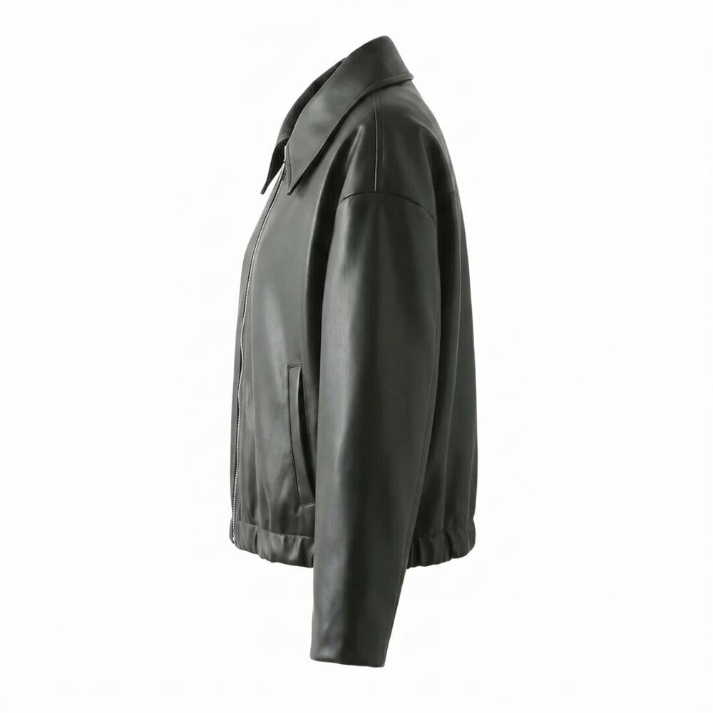 Nobleman Code - Zaras | Gekragt Glatt Lederjacke Unisex