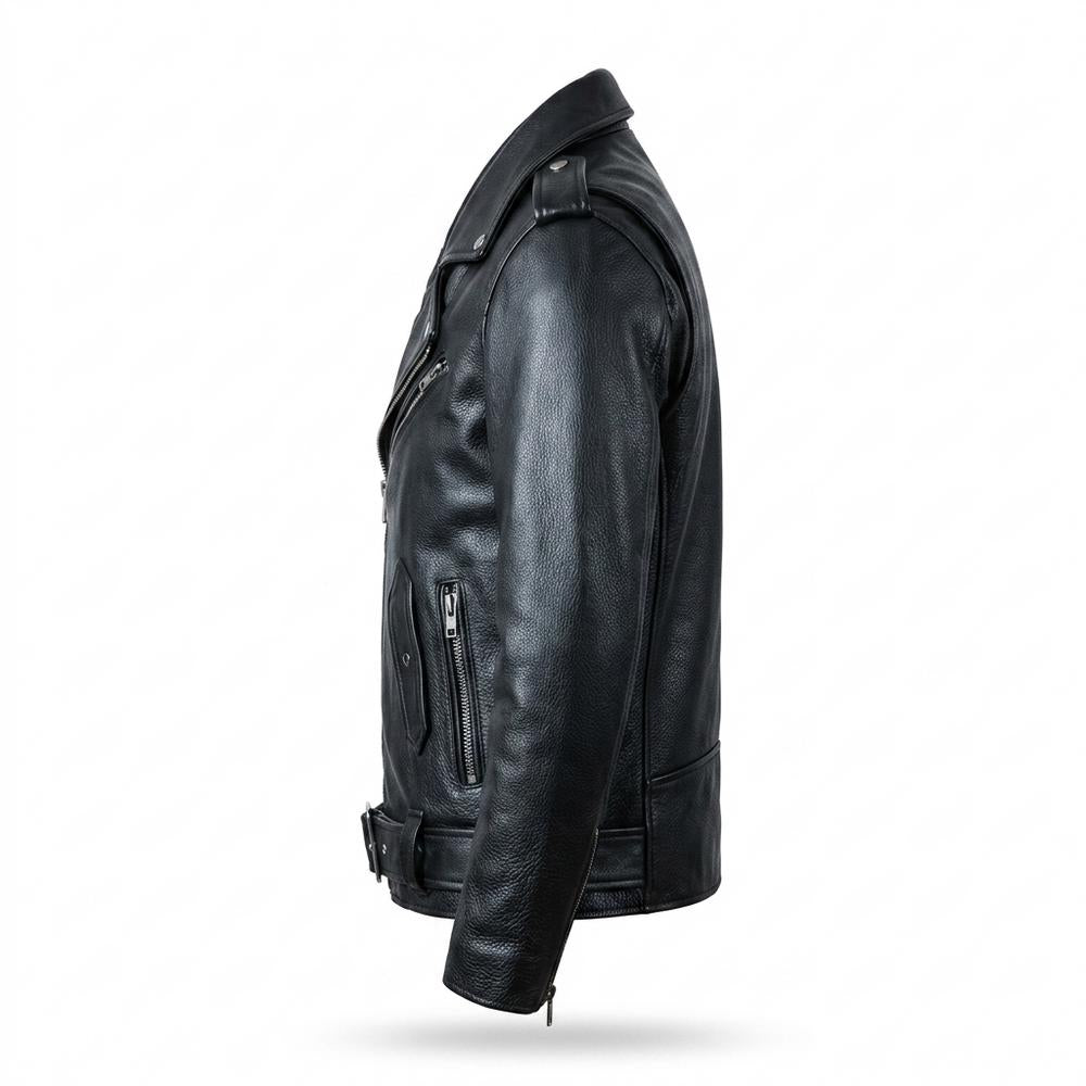 Nobleman Code - Renun | Asymmetrisch Gegürtelt Lederjacke Herren