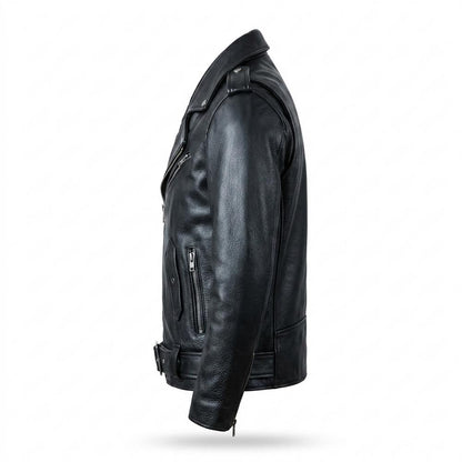 Nobleman Code - Renun | Asymmetrisch Gegürtelt Lederjacke Herren