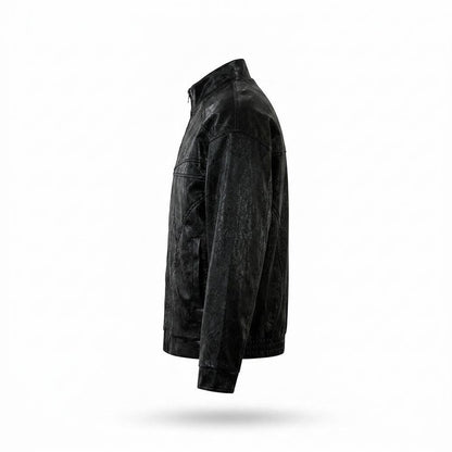 Gentleman Code - Sotik | Strukturiert Reißverschluss Lederjacke Unisex