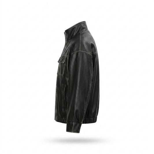 Nobleman Code - Renon | Hochschließende Gewaschene Lederjacke Unisex
