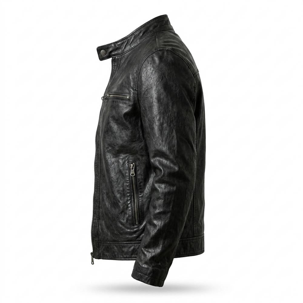 Gentleman Code - Tuzos | Strukturiert Figurbetont Lederjacke Herren