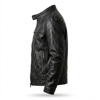 Gentleman Code - Tuzos | Strukturiert Figurbetont Lederjacke Herren