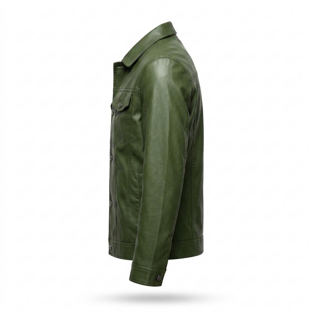 Gentleman Code - Lebas | Geknöpft Gekragt Lederjacke Herren