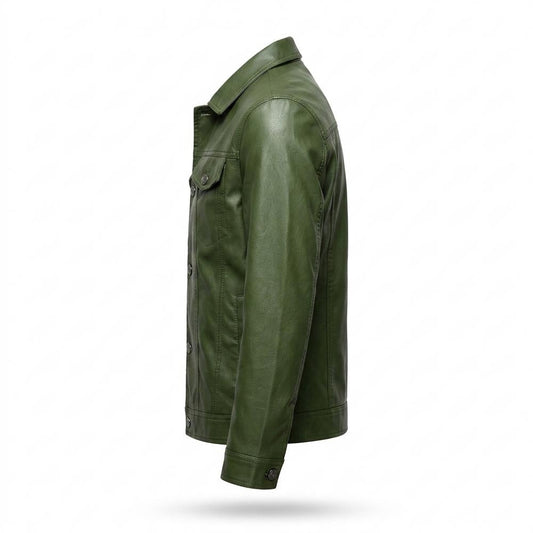 Nobleman Code - Lebas | Geknöpft Gekragt Lederjacke Herren
