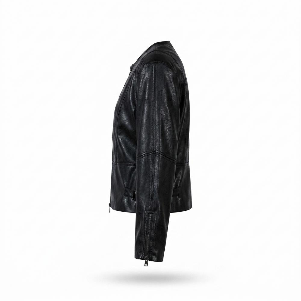Gentleman Code - Eowon | Kragenlos Tailliert Lederjacke Damen