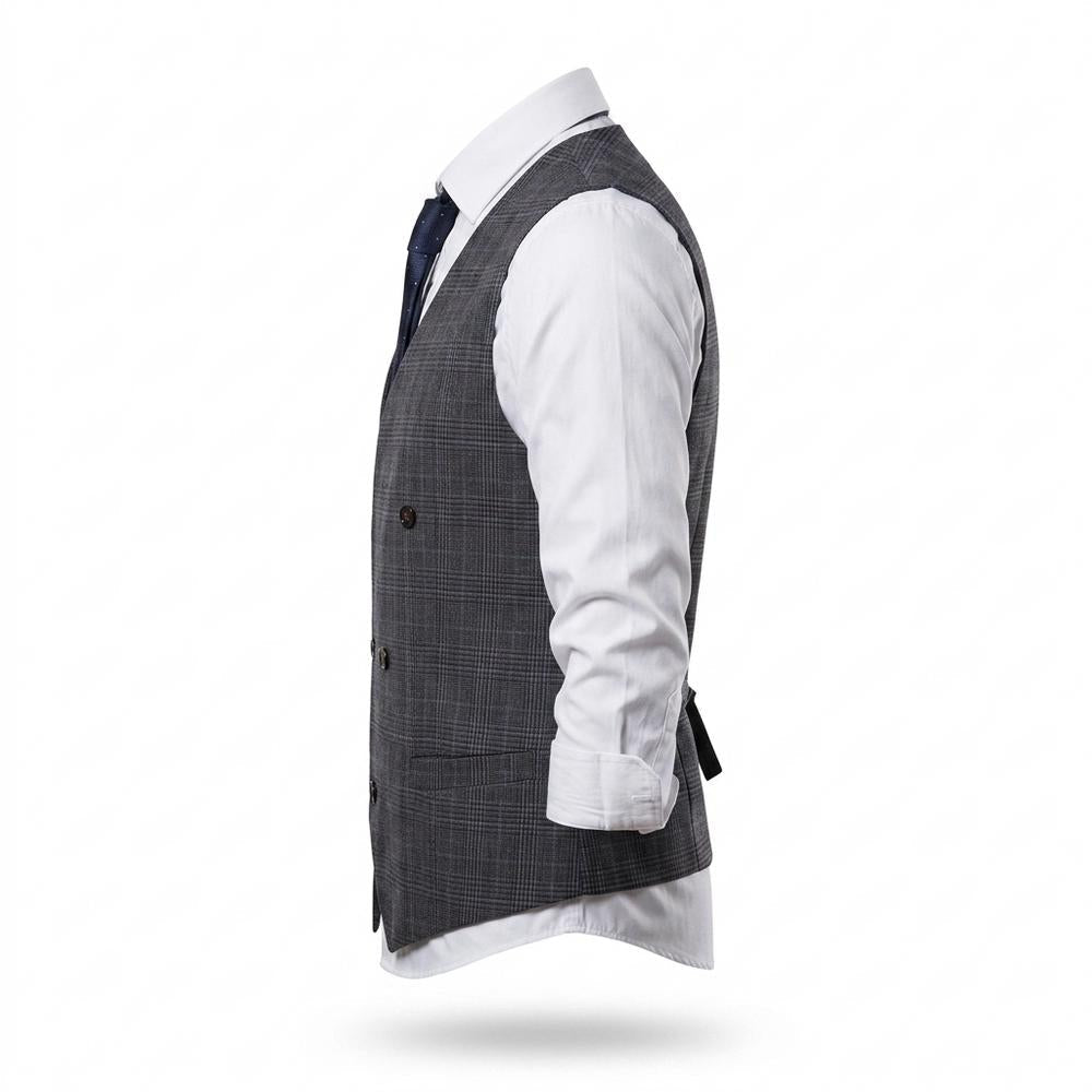 Gentleman Code - Covur | Zweireihige Karierte Weste Herren