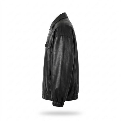 Gentleman Code - Aekiv | Weite Geknöpfte Lederjacke Unisex