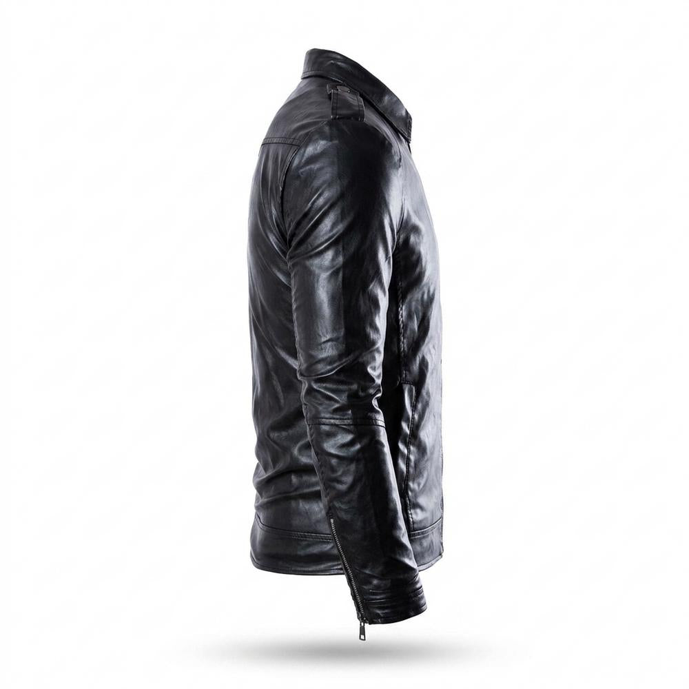 Nobleman Code - Daram | Tailliert Gefüttert Lederjacke Herren