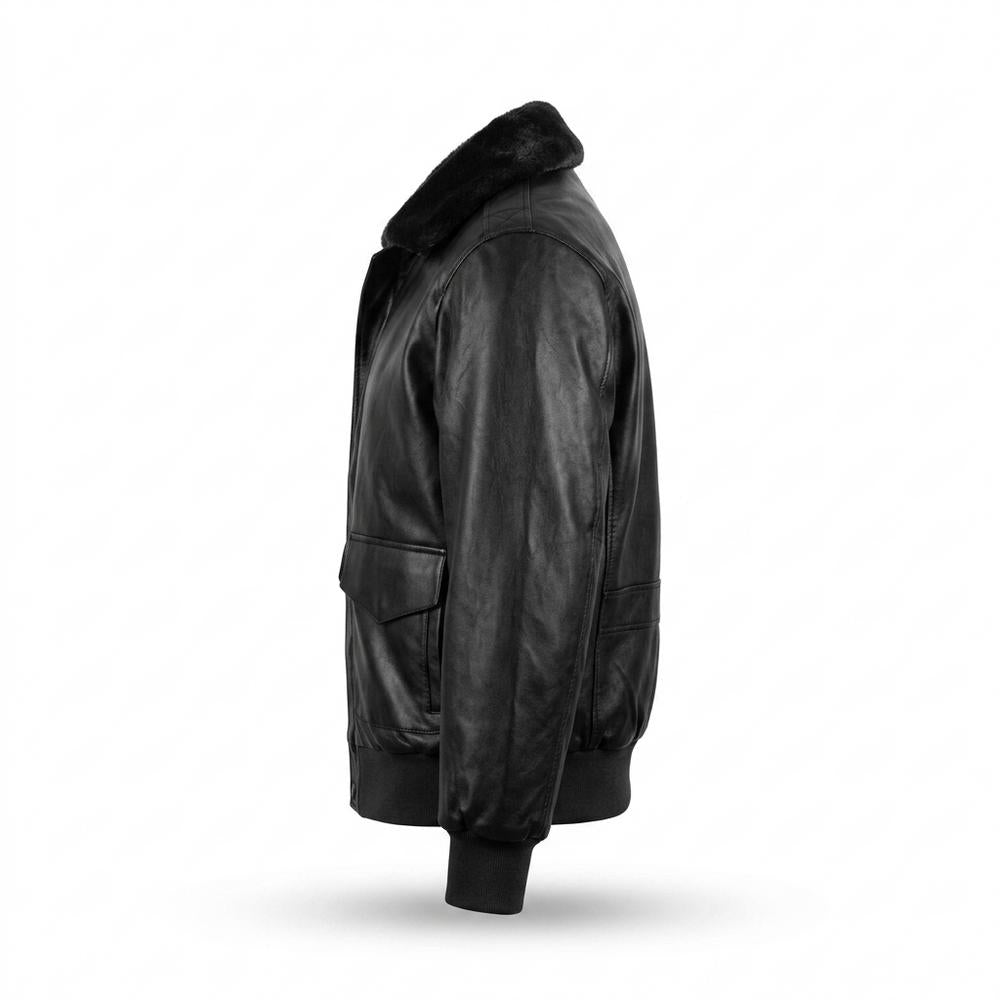 Gentleman Code - Menid | Gefüttert Fellbesetzt Lederjacke Herren