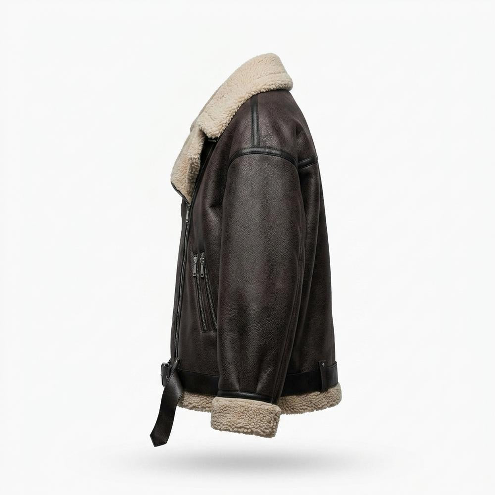 Nobleman Code - Liwod | Gefütterte Weite Lederjacke Damen