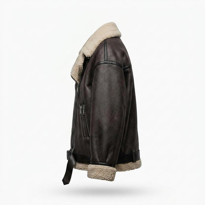 Nobleman Code - Liwod | Gefütterte Weite Lederjacke Damen