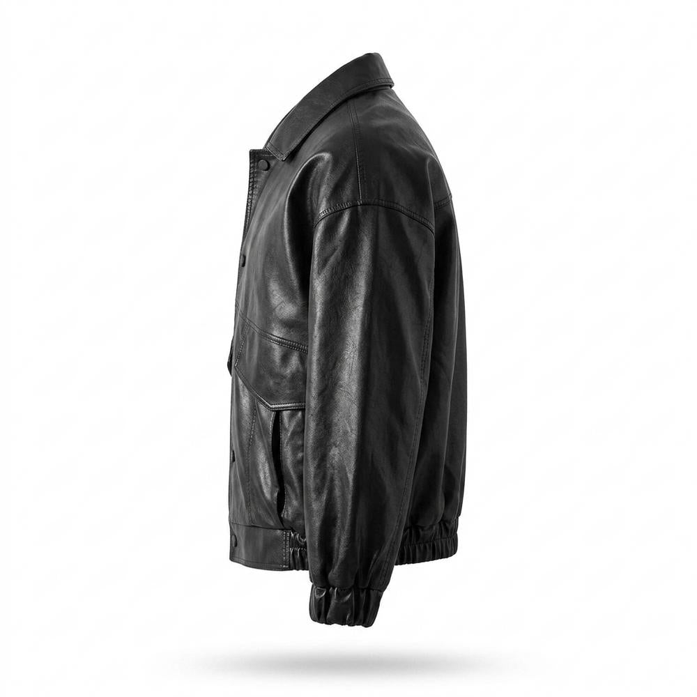 Gentleman Code - Mires | Lockere Geknöpfte Lederjacke Unisex